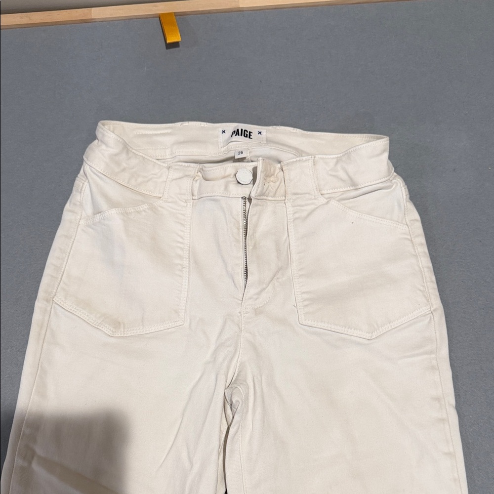 PAIGE Off-White High-Rise Jeans